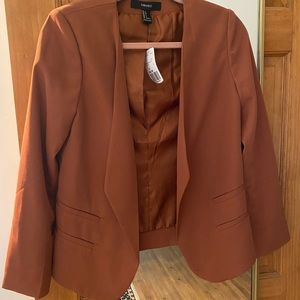 Burnt Orange Open Front Blazer